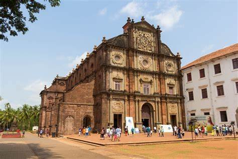 Basilica of Bom Jesus, the church at Old Goa has outer walls without plaster.